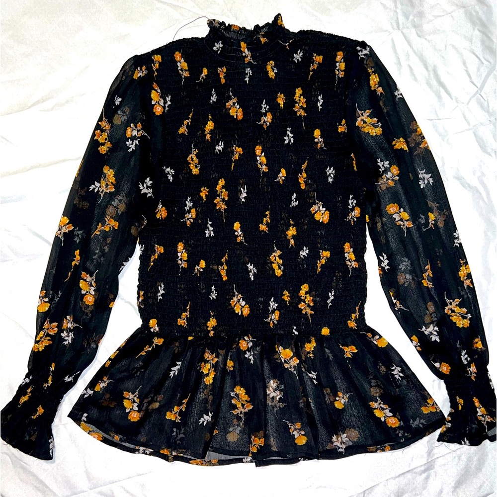 Mary & Mo Black and floral detail blouse